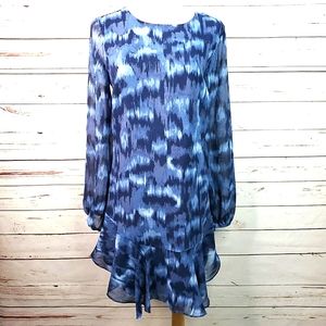 BCBG MaxAzria Pacific Blue Cloud Ruffle Hem Dress